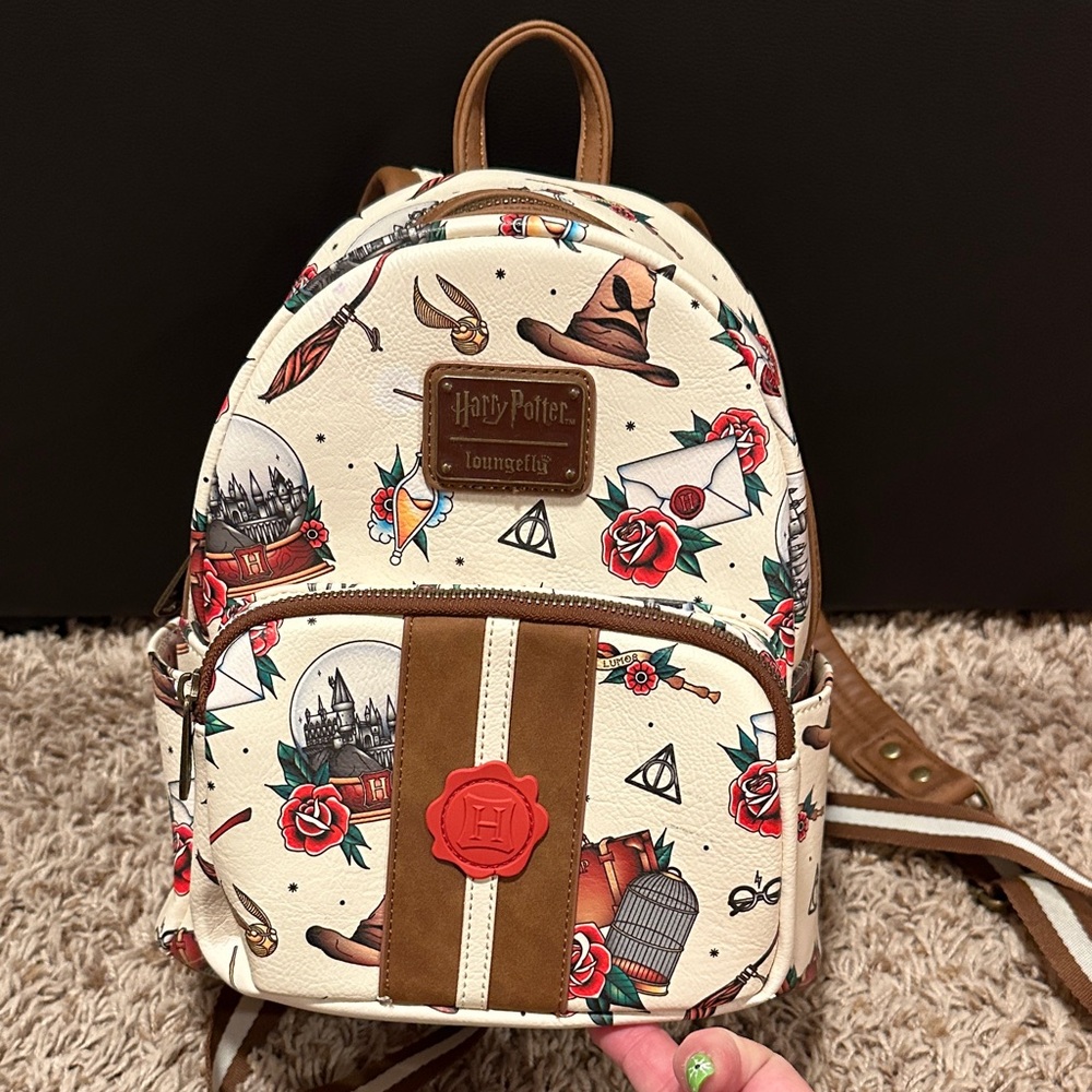 Loungefly Harry Potter Cream and Brown Backpack